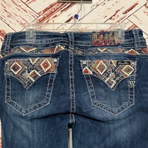 Miss Me Women's Dark Blue Boot Cut Jeans with Embellished Pockets - Picture 6 of 10